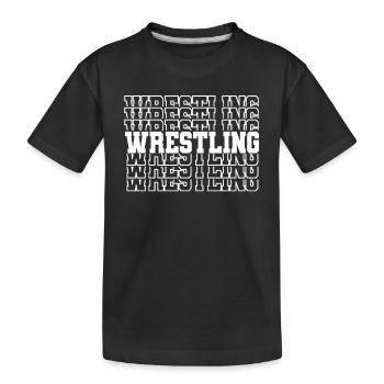 Wrestling Wrestling Wrestler Wrestling Wrestler Wrestler - Kids' Premium Organic T-Shirt - black - Front