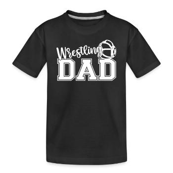 Wrestling Papa Ringkampf Wrestler Ringen Ringer - Kids' Premium Organic T-Shirt - black - Front