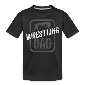 Wrestling Papa Wrestler Wrestling Wrestling Wrestling - Kids' Premium Organic T-Shirt - black - Front