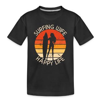 Surf femme Happy Life Wellenreiten Surfen Surfer - T-shirt bio Premium Enfant - noir - Devant