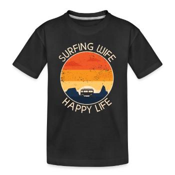 Surf femme Happy Life Wellenreiten Surfen Surfer - T-shirt bio Premium Enfant - noir - Devant