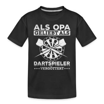 Als Opa geliebt als Dartspieler vergöttert Dart - Kinder Premium Bio T-Shirt - Schwarz - Vorne