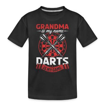 Grand-mère est mon nom Darts Is My Game - Grand-mère - T-shirt bio Premium Enfant - noir - Devant