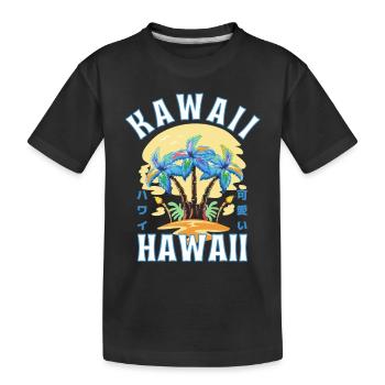 Ambiance estivale Hawaii Kawaii - T-shirt bio Premium Enfant - noir - Devant
