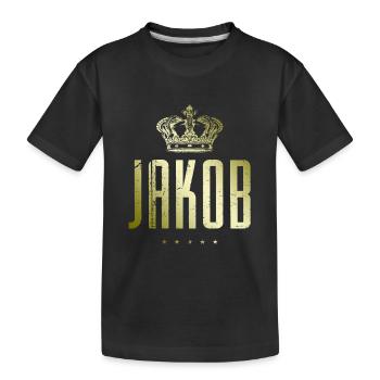 Jacob - Kids' Premium Organic T-Shirt - black - Front