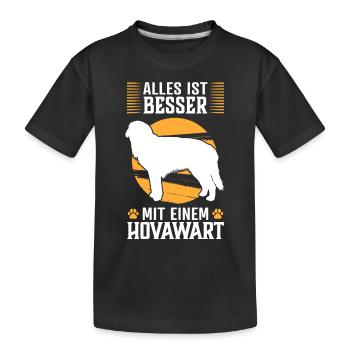 Alles ist besser mit einem Hovawart - Kinder Premium Bio T-Shirt - Schwarz - Vorne