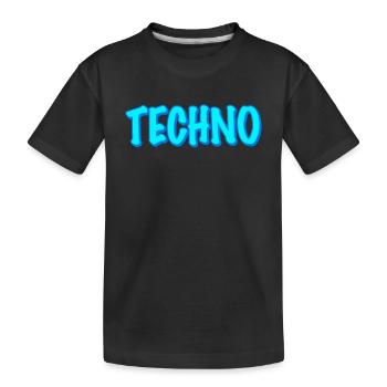 Techno - Kinder Premium Bio T-Shirt - Schwarz - Vorne