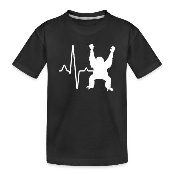 Orang Utan Herzschlag - Kinder Premium Bio T-Shirt - Schwarz - Vorne
