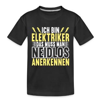 Elektriker Elektroniker Handwerker - Kinder Premium Bio T-Shirt - Schwarz - Vorne