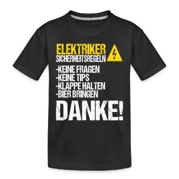 Elektriker Elektroniker Handwerker - Kinder Premium Bio T-Shirt - Schwarz - Vorne