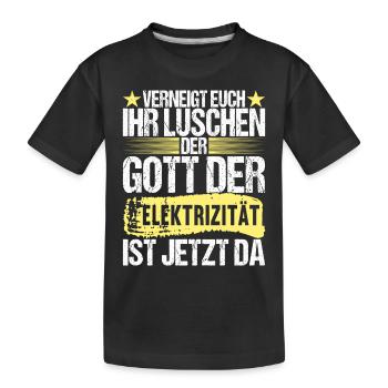 Elektriker Elektroniker Handwerker - Kinder Premium Bio T-Shirt - Schwarz - Vorne