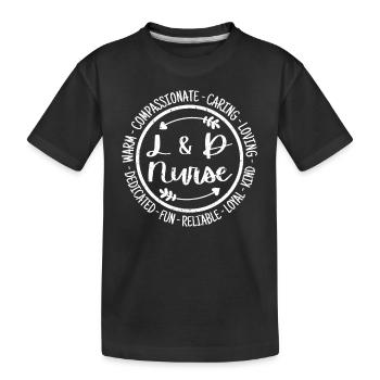 L & D Krankenschwester Arbeit und Lieferung Krankenpflege Vintage - Kinder Premium Bio T-Shirt - Schwarz - Vorne