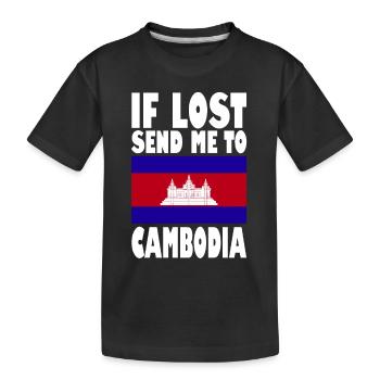 Drapeau du Cambodge Disant - T-shirt bio Premium Enfant - noir - Devant