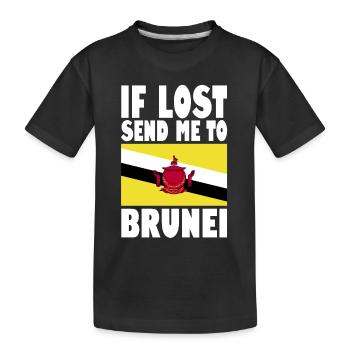 Drapeau du Brunei - T-shirt bio Premium Enfant - noir - Devant