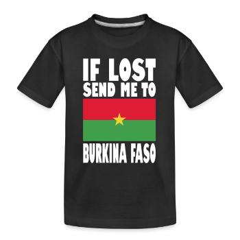Slogan du drapeau du Burkina Faso - T-shirt bio Premium Enfant - noir - Devant