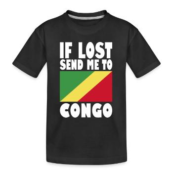 Kongo Flagge Spruch - Kinder Premium Bio T-Shirt - Schwarz - Vorne