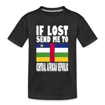 Central African Republic Flag Saying - Kids' Premium Organic T-Shirt - black - Front