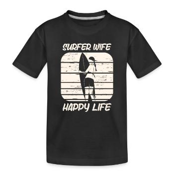 Surf femme Happy Life Wellenreiten Surfen Surfer - T-shirt bio Premium Enfant - noir - Devant