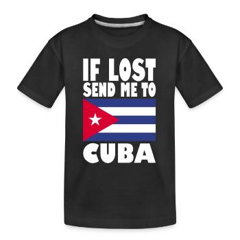 Drapeau de Cuba - T-shirt bio Premium Enfant - noir - Devant