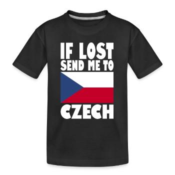 Tschechien Flagge Spruch - Kinder Premium Bio T-Shirt - Schwarz - Vorne