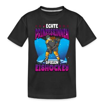 Eishockey Frauen Eishockeyspielerin - Kinder Premium Bio T-Shirt - Schwarz - Vorne