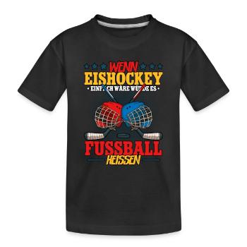 Eishockey Lustig - Kinder Premium Bio T-Shirt - Schwarz - Vorne