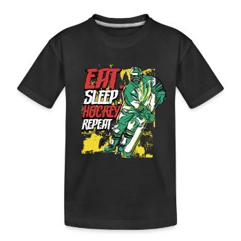 Manger sleep hockey Répéter le hockey sur glace - T-shirt bio Premium Enfant - noir - Devant