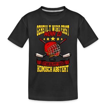 Geheult wird erst wenn es stark blutet Eishockey - Kinder Premium Bio T-Shirt - Schwarz - Vorne