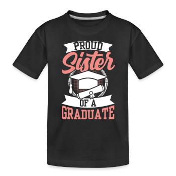 Fière sœur d’un diplômé diplômé - T-shirt bio Premium Enfant - noir - Devant