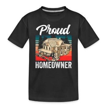Fier propriétaire propriétaire maison d’accueil - T-shirt bio Premium Enfant - noir - Devant