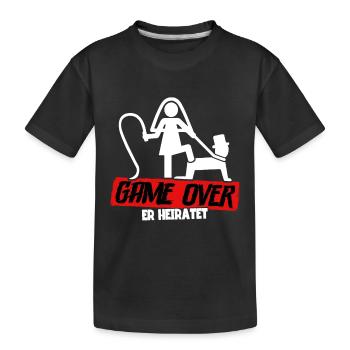 Game Over Er Heiratet Junggesellenabschied - Kinder Premium Bio T-Shirt - Schwarz - Vorne