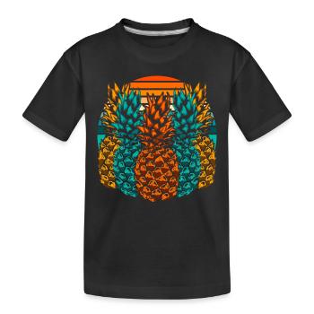 Sommerurlaub Geschenk Frucht Tropische Ananas - Kinder Premium Bio T-Shirt - Schwarz - Vorne