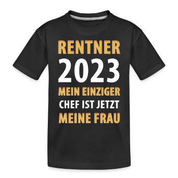 2023 Rente Rentner Pension In Rente - Kinder Premium Bio T-Shirt - Schwarz - Vorne