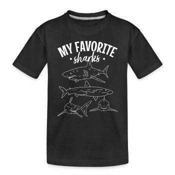 Sharkfish Shark Lover Meine Lieblingshaie Great Wh - Kinder Premium Bio T-Shirt - Schwarz - Vorne