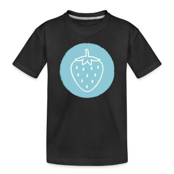 Erdbeere - Kinder Premium Bio T-Shirt - Schwarz - Vorne