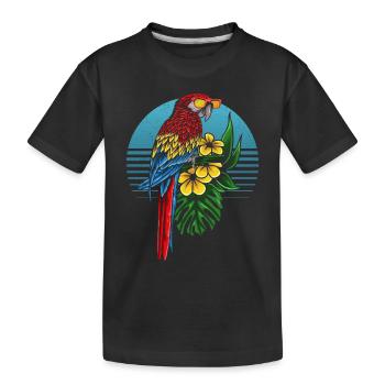 Lustiger Nymphensittich-Vogel Papageien-Vogel - Kinder Premium Bio T-Shirt - Schwarz - Vorne