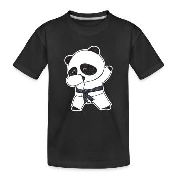 Lustige Dabbing Karate Baby Panda Bär Kampfkunst - Kinder Premium Bio T-Shirt - Schwarz - Vorne