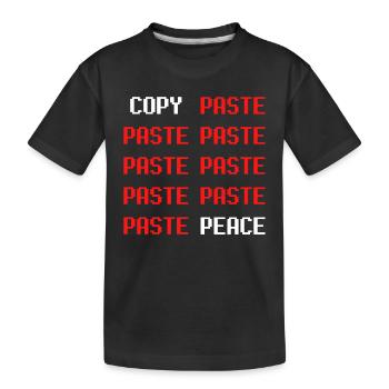 COPY PASTE PEACE informatique informaticien paix - T-shirt bio Premium Enfant - noir - Devant