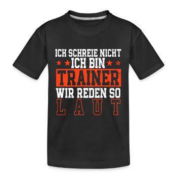 Trainer Fußball Fußballtrainer - Kinder Premium Bio T-Shirt - Schwarz - Vorne