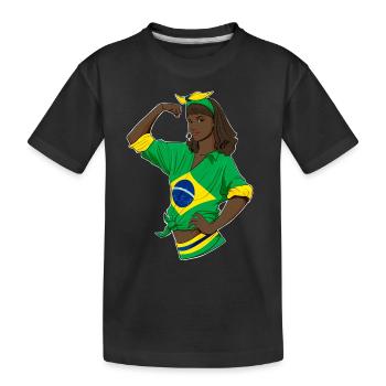 Fille brésilienne incassable I Héritage brésilien - T-shirt bio Premium Enfant - noir - Devant