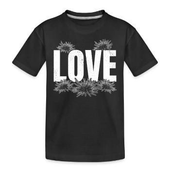 LIEBE Seeigel Meerestier Seeigel-Liebhaber LIEBE - Kinder Premium Bio T-Shirt - Schwarz - Vorne