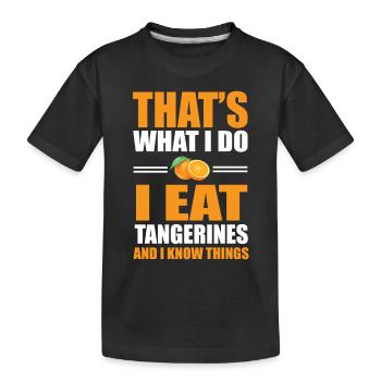 Mandarine Liebhaber - Kinder Premium Bio T-Shirt - Schwarz - Vorne