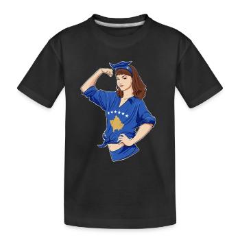 Fille kosovare incassable I Patrimoine kosovar I - T-shirt bio Premium Enfant - noir - Devant