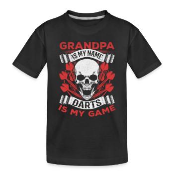 Grand-père est mon nom Fléchettes est mon jeu I Grand-père - T-shirt bio Premium Enfant - noir - Devant