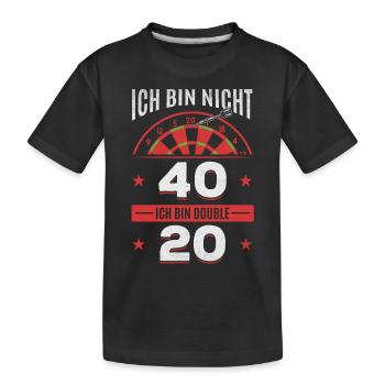 Ich bin nicht 40 Ich bin double 20 - Geburtstag - Kinder Premium Bio T-Shirt - Schwarz - Vorne