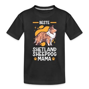 Beste Shetland Sheepdog Mama Shetland Sheepdog - Kinder Premium Bio T-Shirt - Schwarz - Vorne