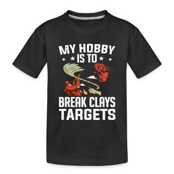 Meine Aufgabe ist es, Clays Clay Skeet Shooting zu brechen - Kinder Premium Bio T-Shirt - Schwarz - Vorne