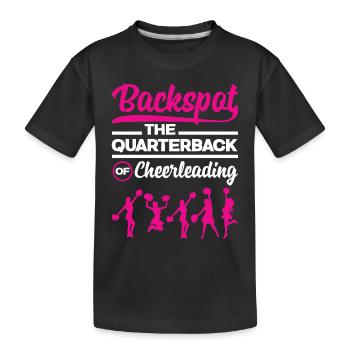 Backspot The Quarterback Cheerleading Gymnastics D - Kinder Premium Bio T-Shirt - Schwarz - Vorne