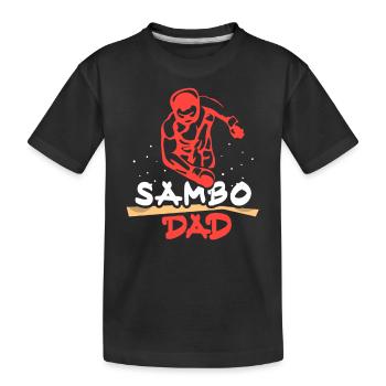 Sambo Père Arts Martiaux Entraînement Arts Martiaux Arts Martiaux - T-shirt bio Premium Enfant - noir - Devant