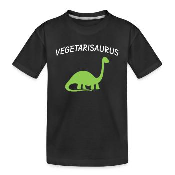 Vegetarier Dinosaurier - Kinder Premium Bio T-Shirt - Schwarz - Vorne
